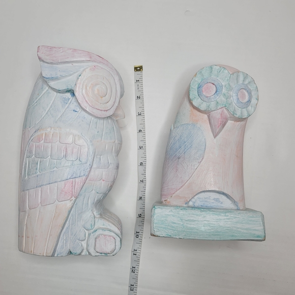 Pastel owl shelf decor book ends - Picture 7 of 8